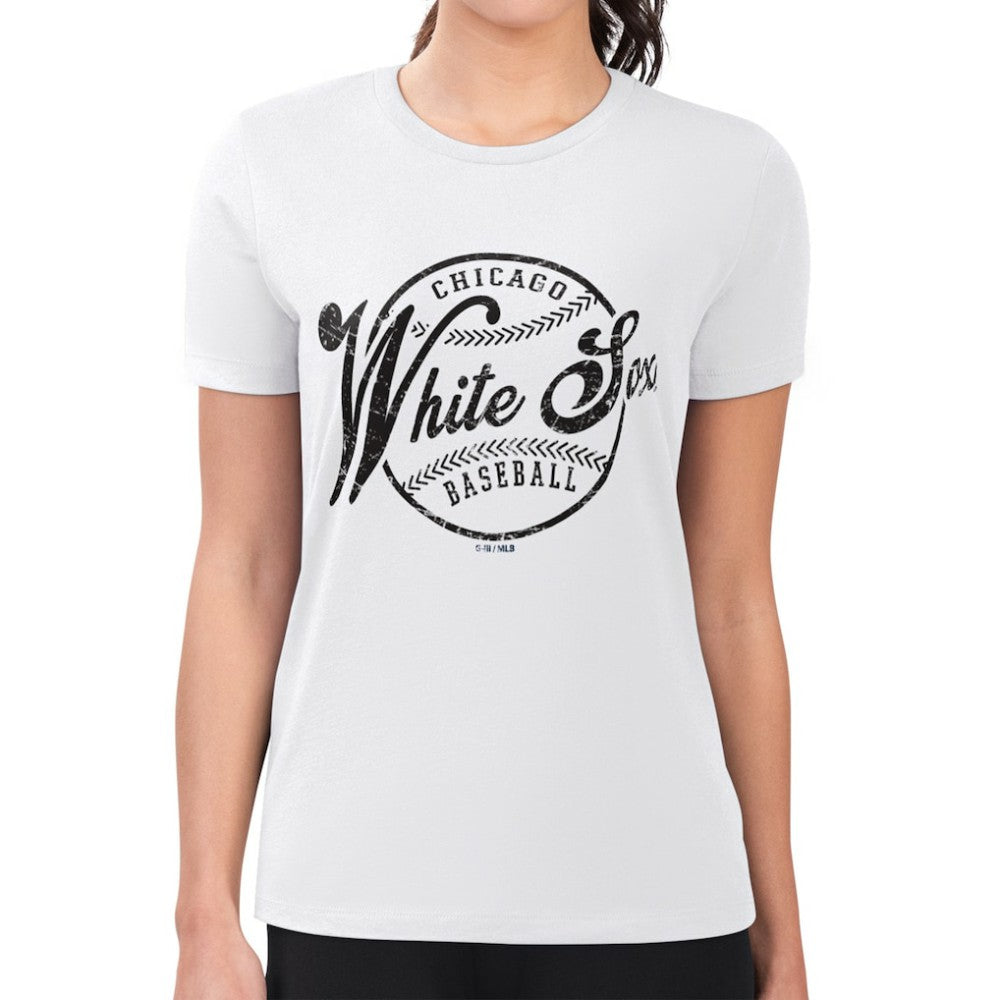 Chicago White Sox G-III 4Her by Carl Banks Women's Super-Slim Fit Lightweight Distressed Baseball Team T-Shirt - MLB