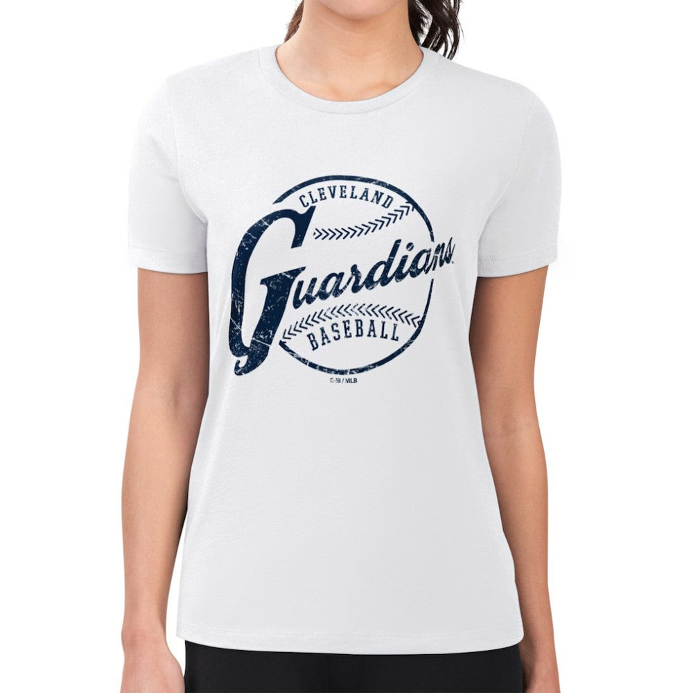 Cleveland Guardians G-III 4Her by Carl Banks Women's Super-Slim Fit Lightweight Distressed Baseball Team T-Shirt - MLB
