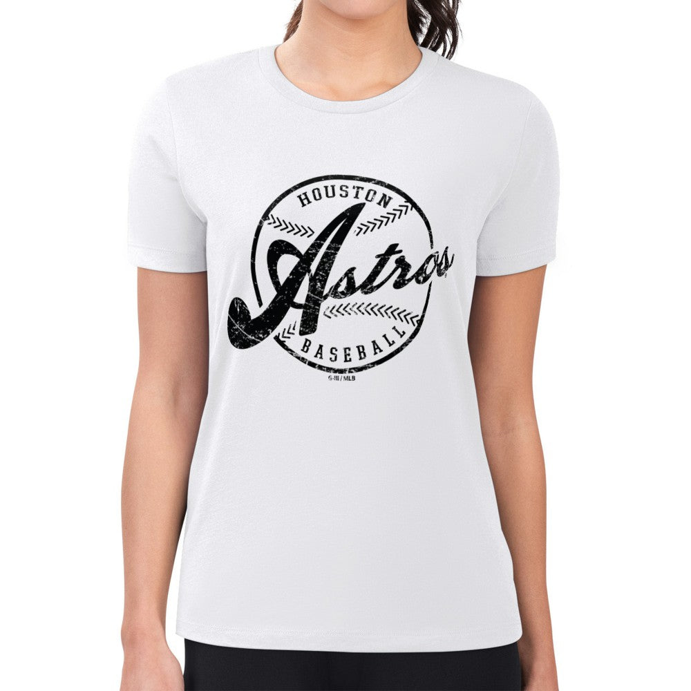 Houston Astros G-III 4Her by Carl Banks Women's Super-Slim Fit Lightweight Distressed Baseball Team T-Shirt - MLB