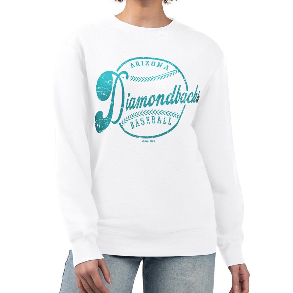 Arizona Diamondbacks G-III 4Her by Carl Banks Women's Distressed Baseball Team Fleece Pullover Sweatshirt - MLB