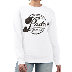 San Diego Padres G-III 4Her by Carl Banks Women's Distressed Baseball Team Fleece Pullover Sweatshirt - MLB
