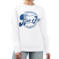 Toronto Blue Jays G-III 4Her by Carl Banks Women's Distressed Baseball Team Fleece Pullover Sweatshirt - MLB