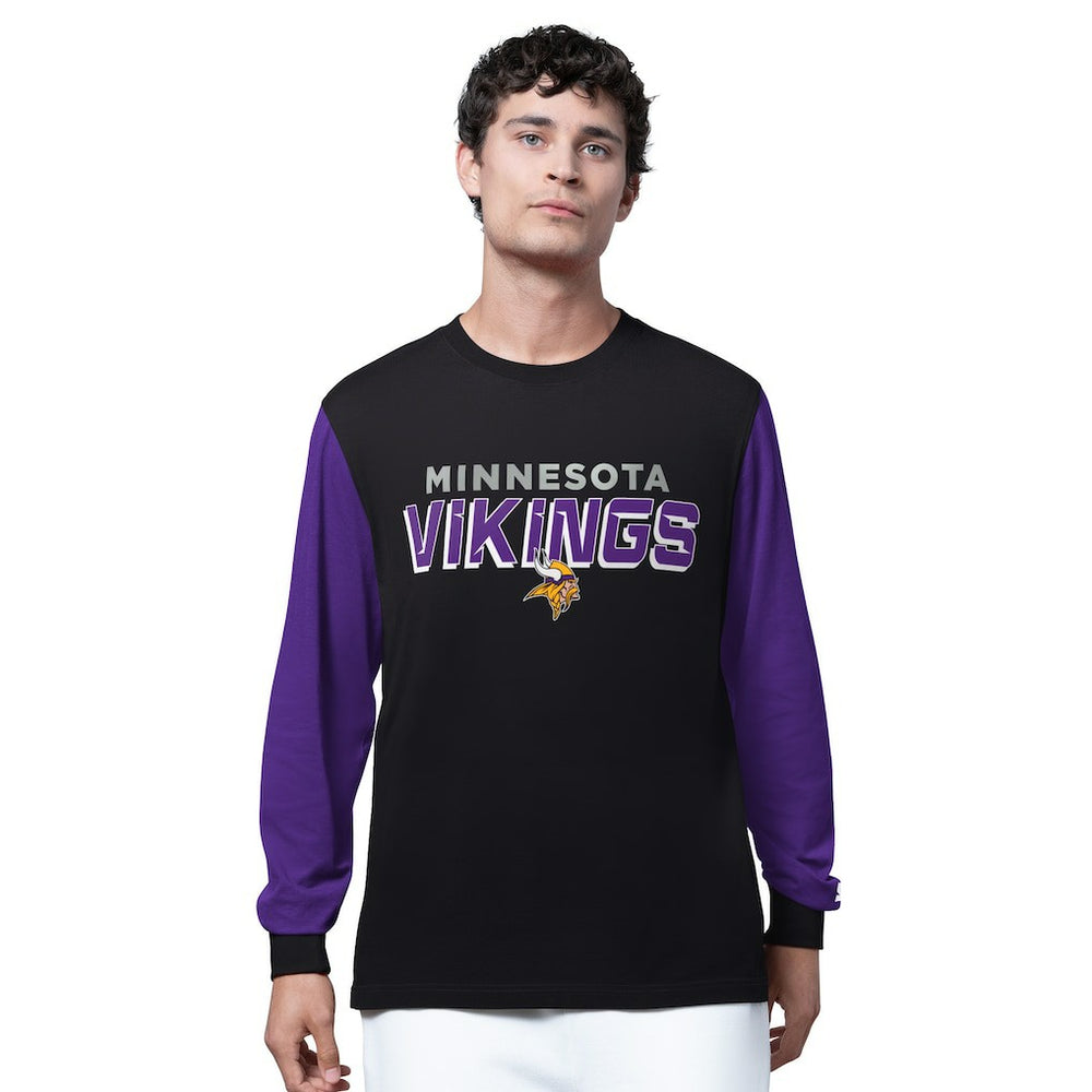 Minnesota Vikings Starter Thursday Night Gridiron Long Sleeve T-Shirt- Black | NFL