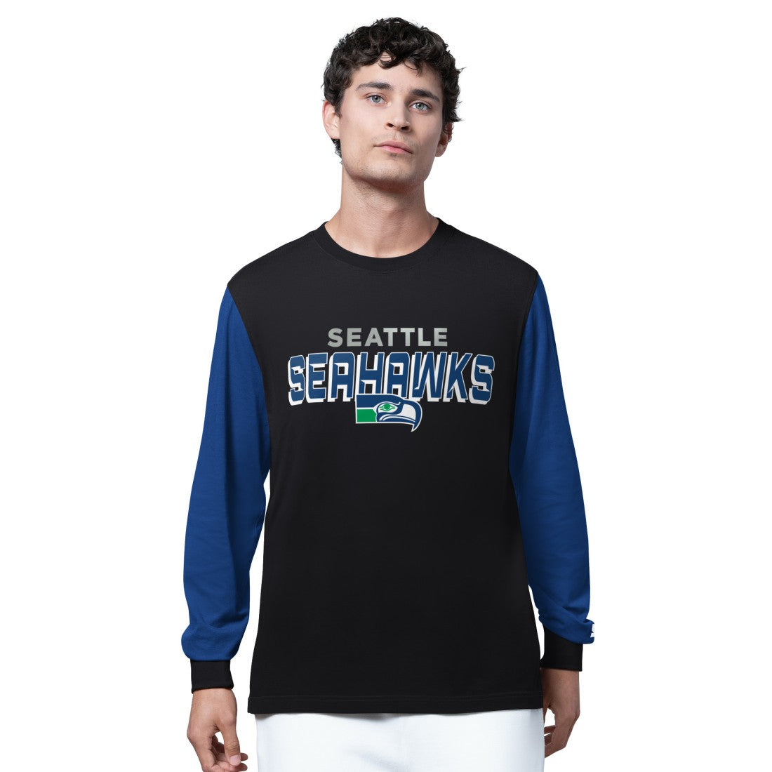 Seattle Seahawks Starter Thursday Night Gridiron Long Sleeve T-Shirt Black/College Navy | NFL