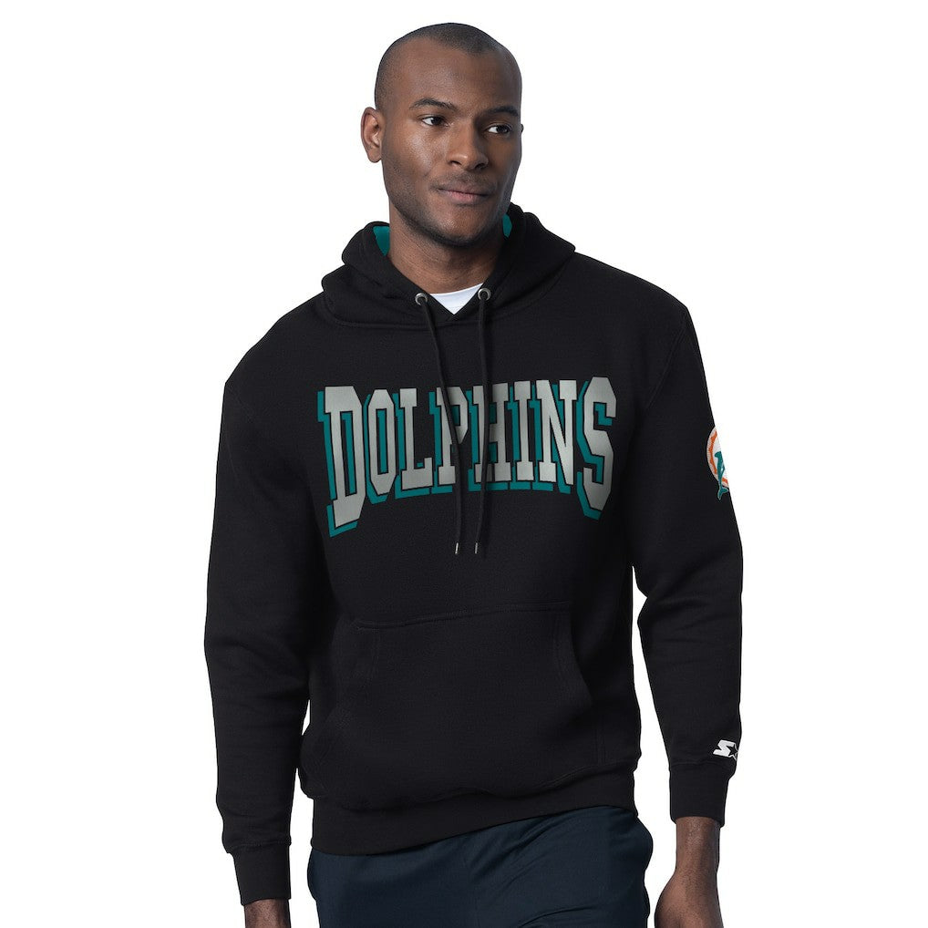 Miami Dolphins Starter Thursday Night Gridiron Hoodie with Vintage Logo Black | NFL