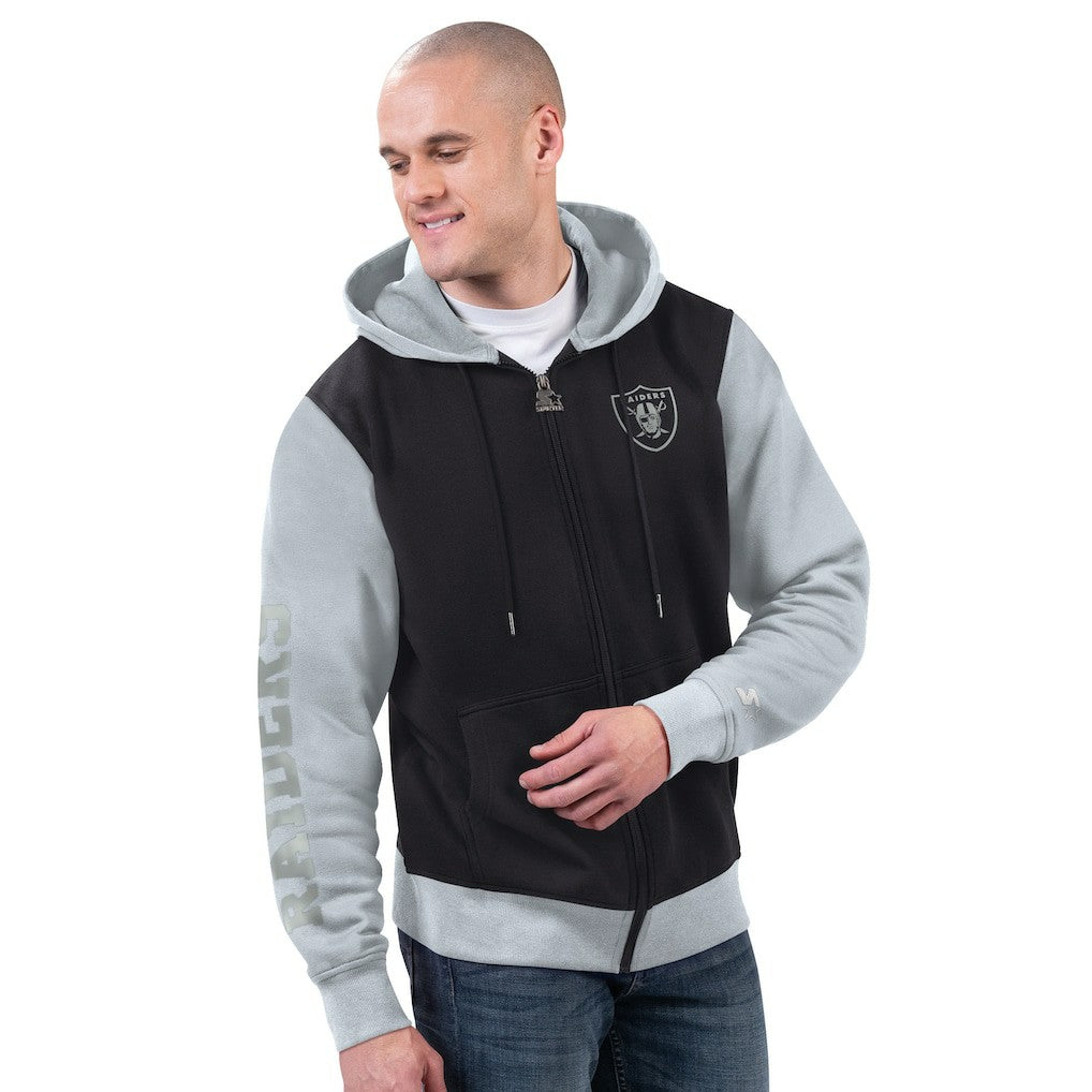 Las Vegas Raiders Starter Thursday Night Gridiron Full-Zip Hoodie Black/Silver | NFL