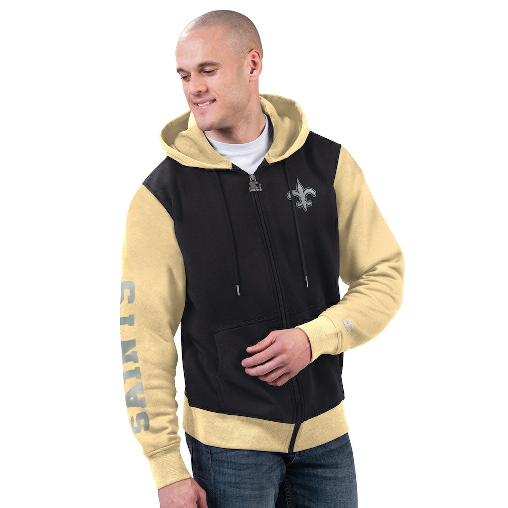 New Orleans Saints Starter Thursday Night Gridiron Full-Zip Hoodie Black/Gold | NFL