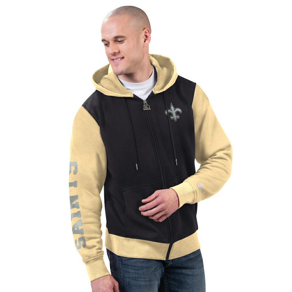 New Orleans Saints Starter Thursday Night Gridiron Full-Zip Hoodie Black/Gold | NFL
