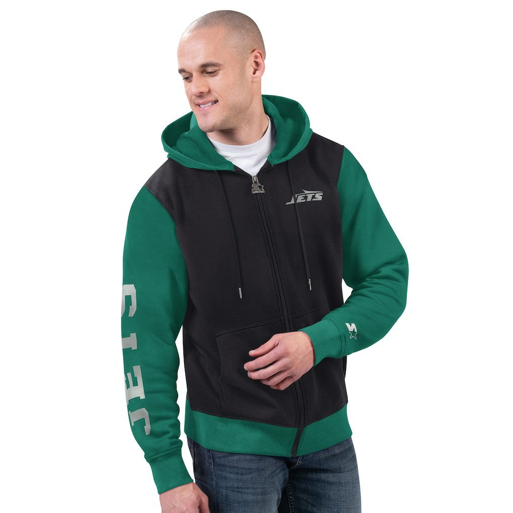 New York Jets Starter Thursday Night Gridiron Full-Zip Hoodie Black/Green | NFL