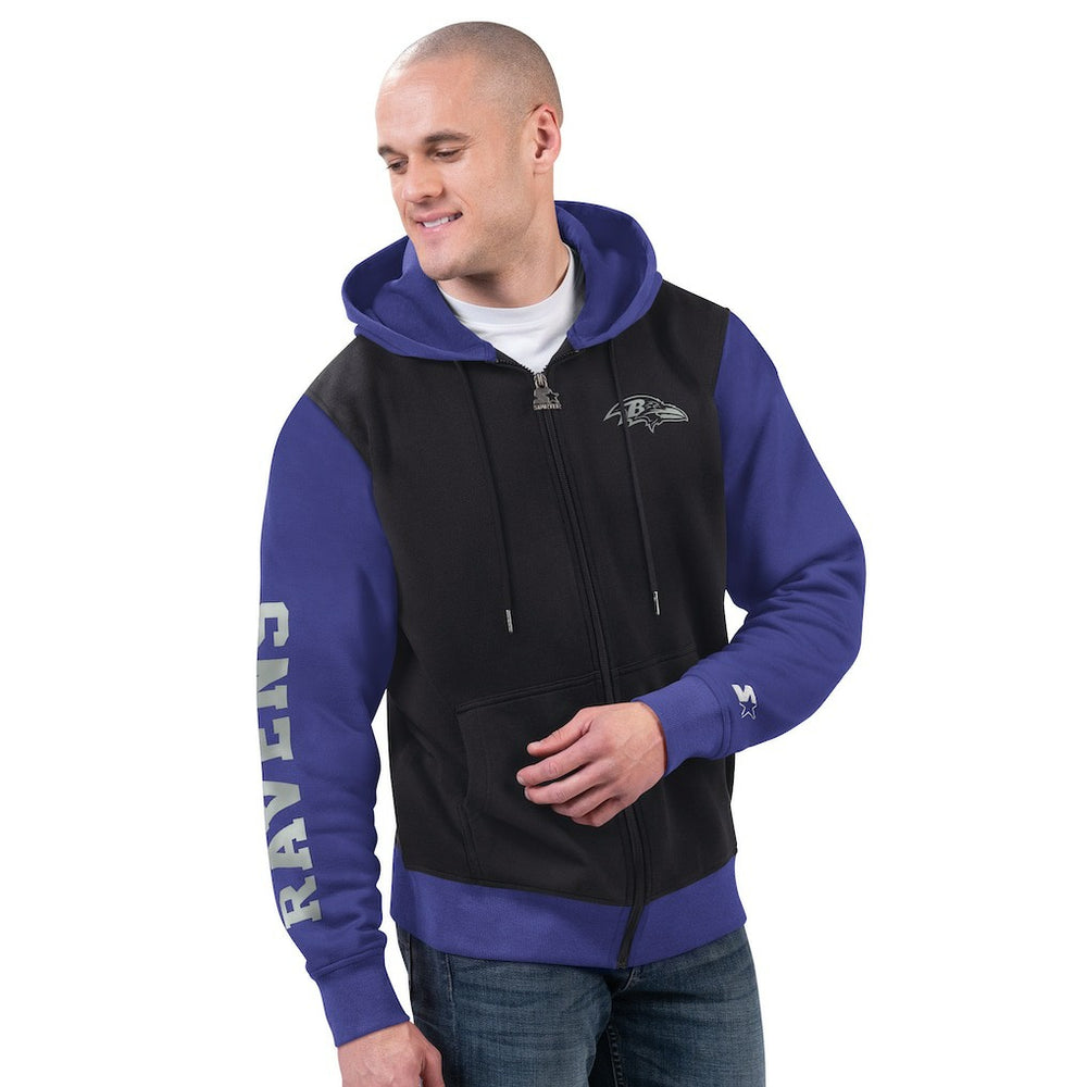 Baltimore Ravens Starter Thursday Night Gridiron Full-Zip Hoodie Black/Purple | NFL