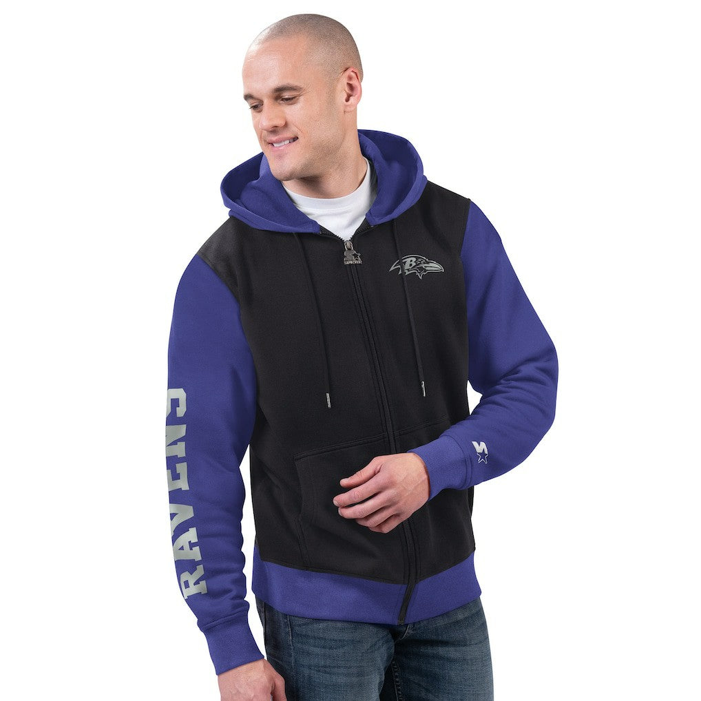 Baltimore Ravens Starter Thursday Night Gridiron Full-Zip Hoodie Black/Purple | NFL