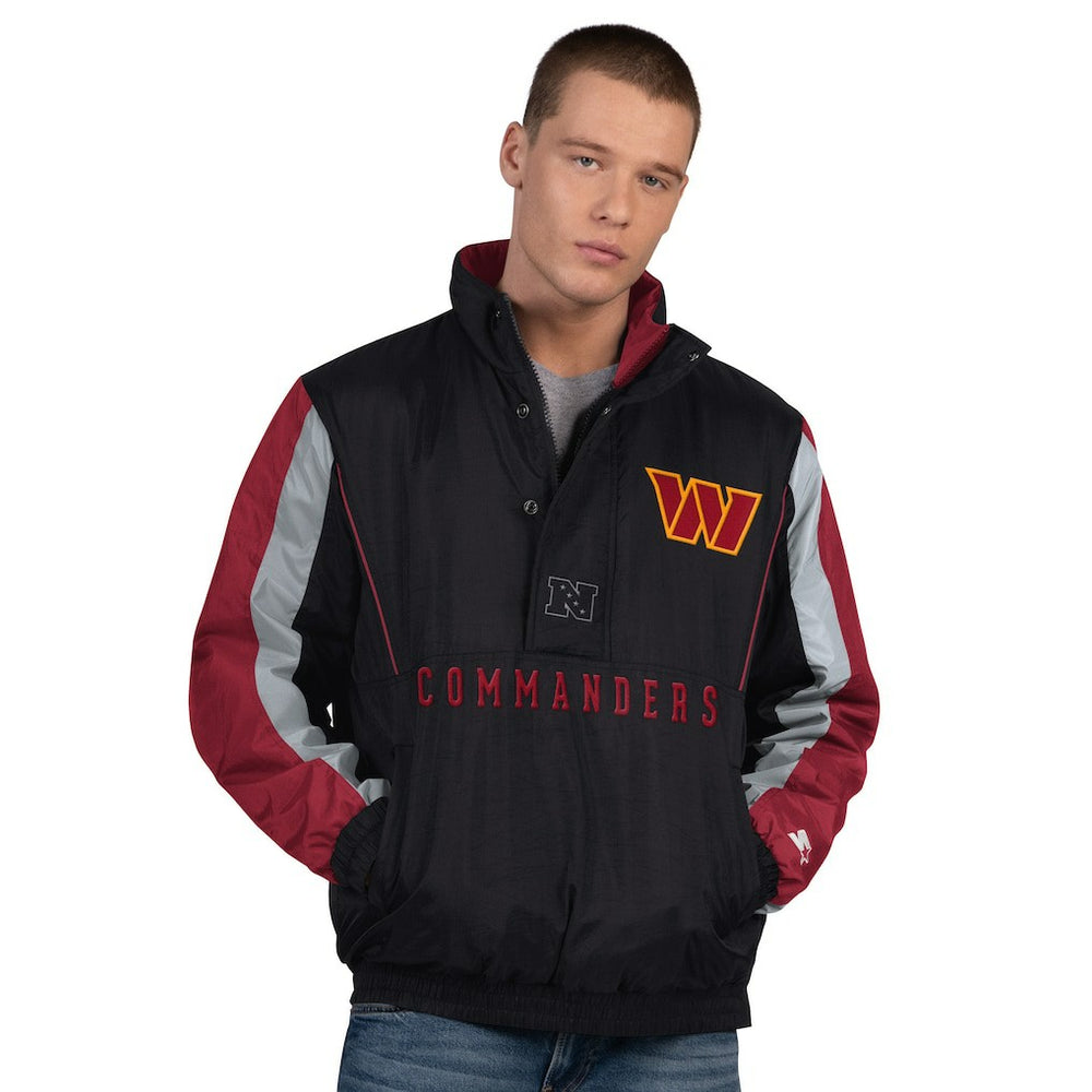 Washington Commanders Starter Thursday Night Gridiron Half-Zip Jacket Black | NFL