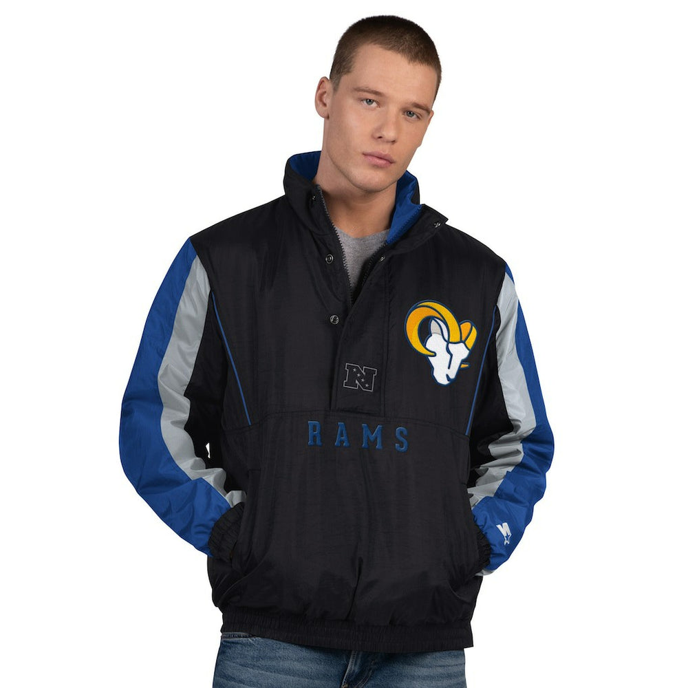 Los Angeles Rams Starter Thursday Night Gridiron Half-Zip Jacket Black | NFL