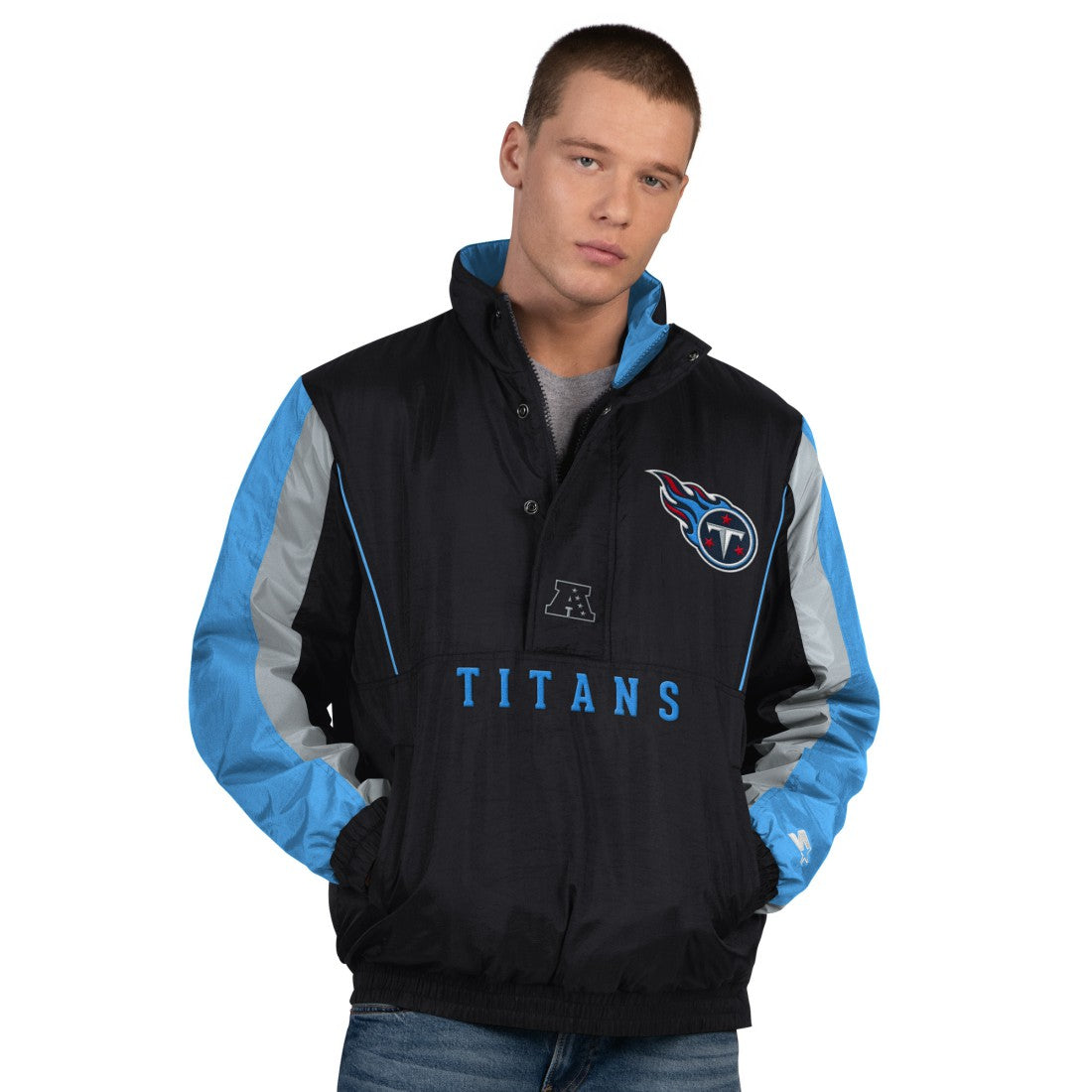 Tennessee Titans Starter Thursday Night Gridiron Half-Zip Jacket Black | NFL