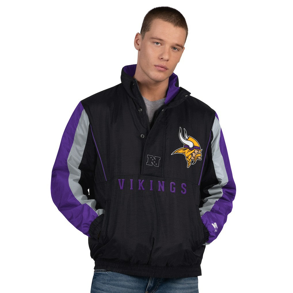 Minnesota Vikings Starter Thursday Night Gridiron Half-Zip Jacket Black | NFL