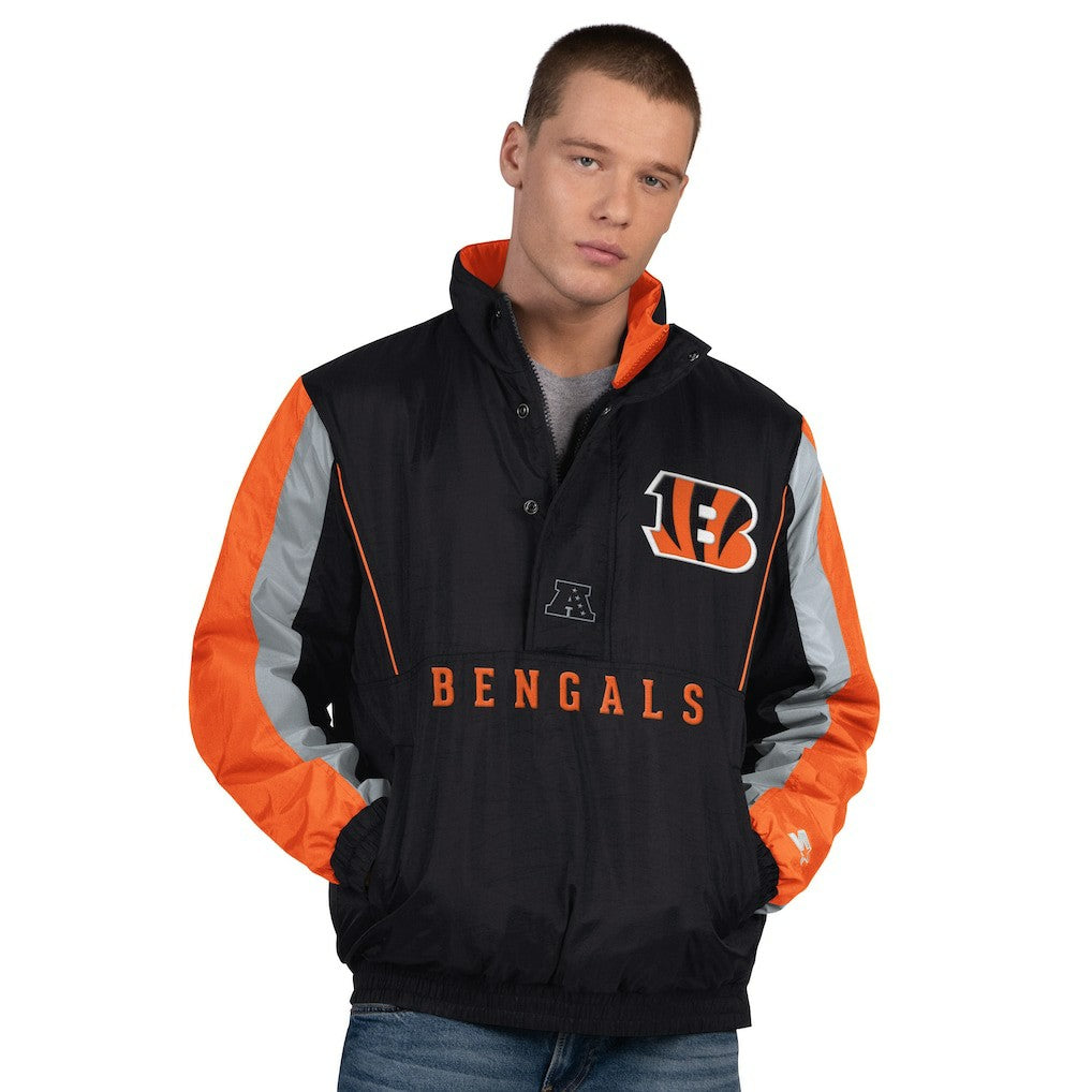 Cincinnati Bengals Starter Thursday Night Gridiron Half-Zip Jacket Black | NFL