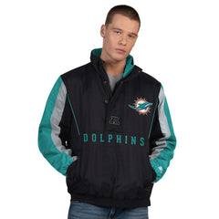 Miami Dolphins Starter Thursday Night Gridiron Half-Zip Jacket Black | NFL