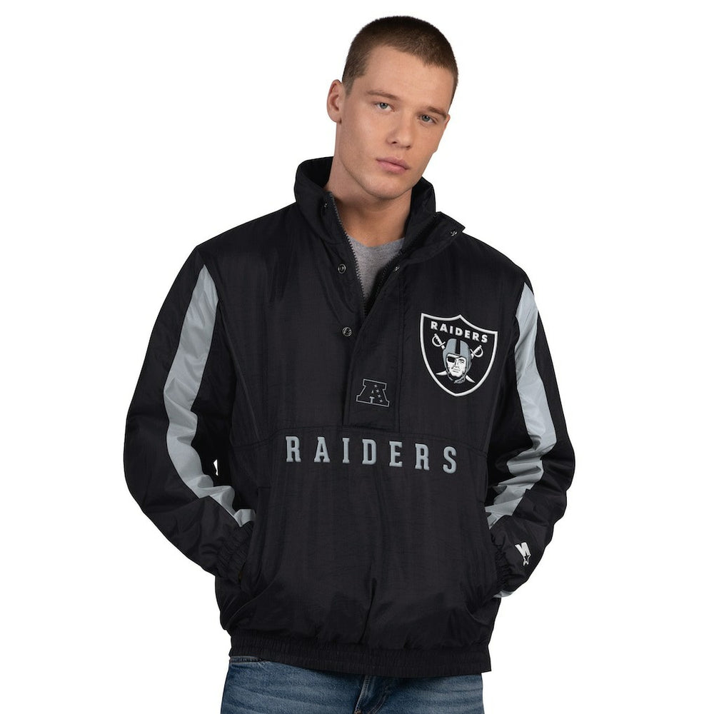Las Vegas Raiders Starter Thursday Night Gridiron Half-Zip Jacket Black | NFL