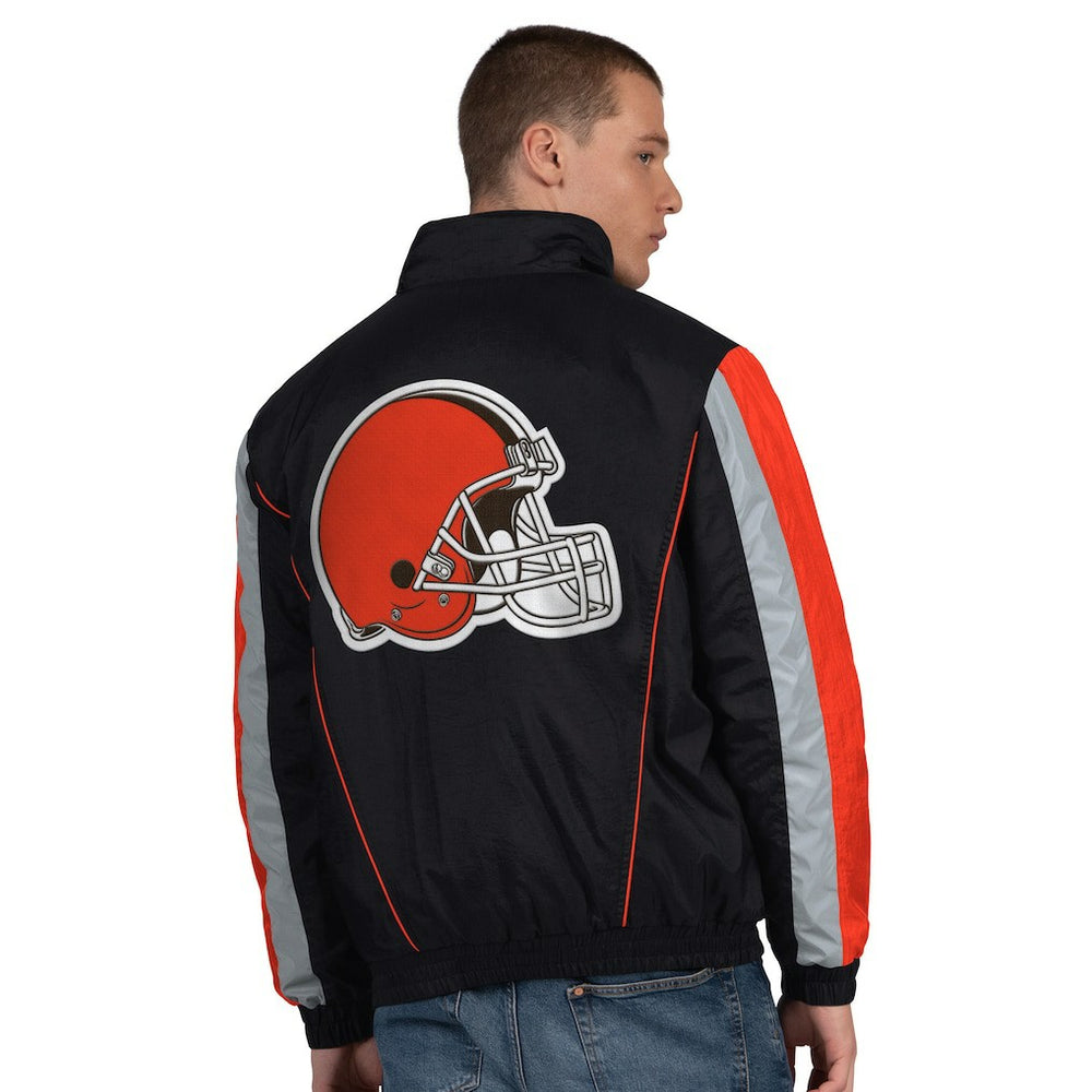 Cleveland Browns Starter Thursday Night Gridiron Half-Zip Jacket Black | NFL