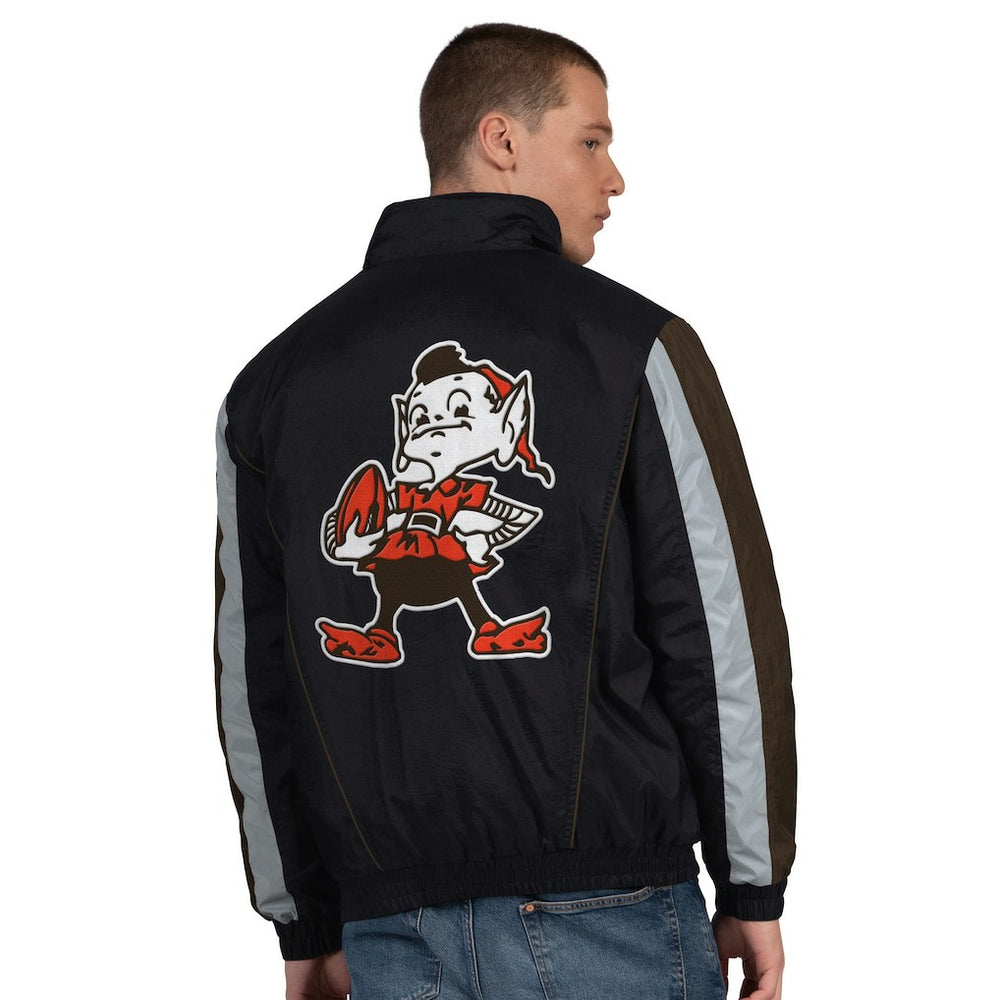 Cleveland Browns Starter Thursday Night Gridiron Vintage Logo Half-Zip Jacket Black | NFL