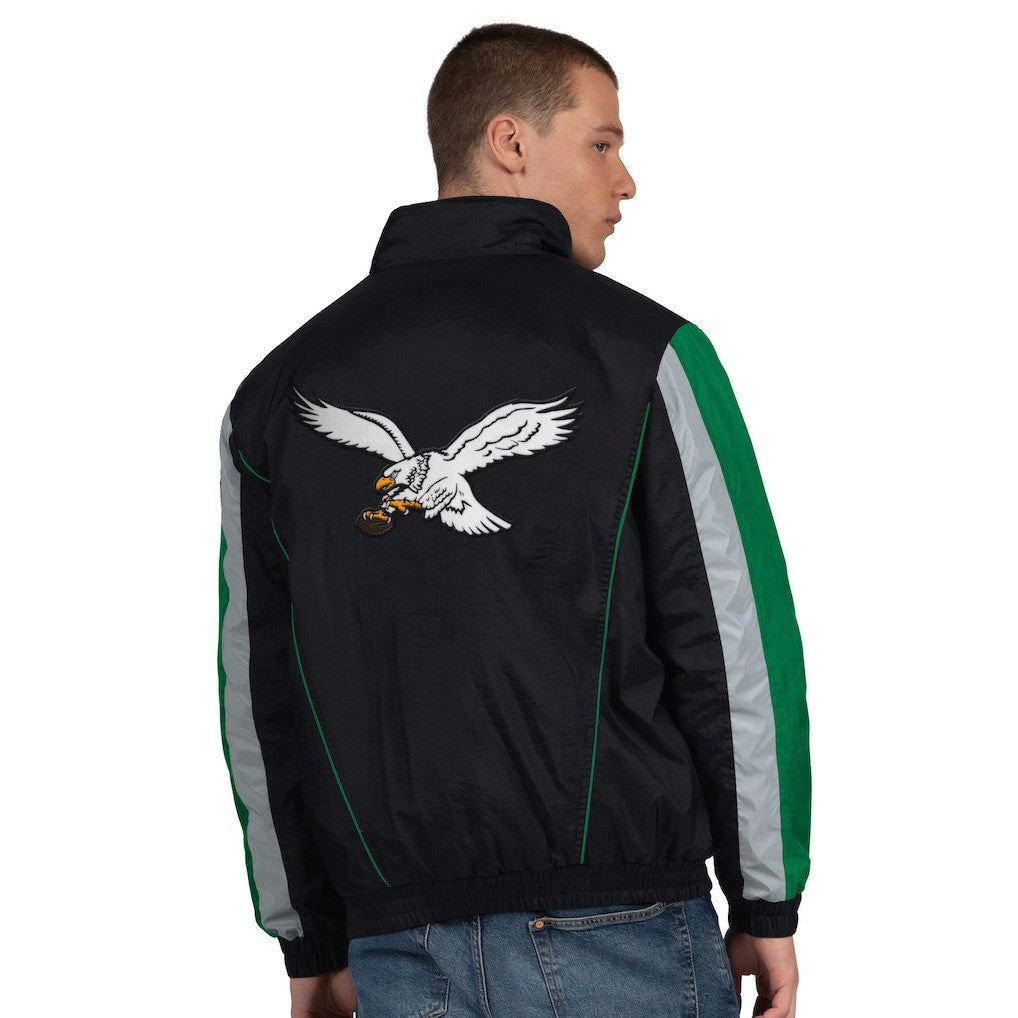 Philadelphia Eagles Starter Thursday Night Gridiron Vintage Logo Half-Zip Jacket Black | NFL
