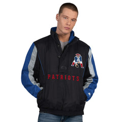 New England Patriots Starter Thursday Night Gridiron Vintage Logo Half-Zip Jacket Black | NFL