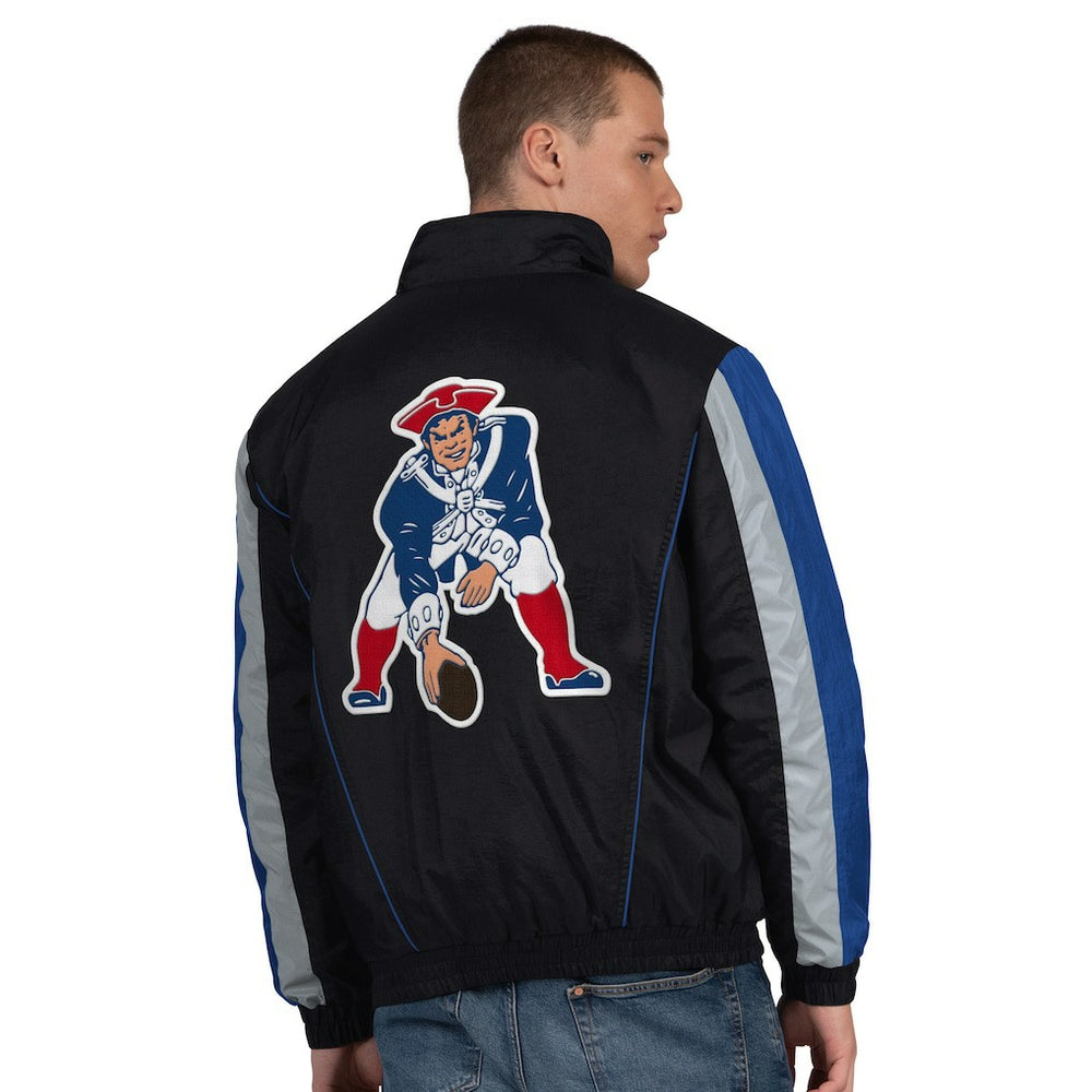 New England Patriots Starter Thursday Night Gridiron Vintage Logo Half-Zip Jacket Black | NFL