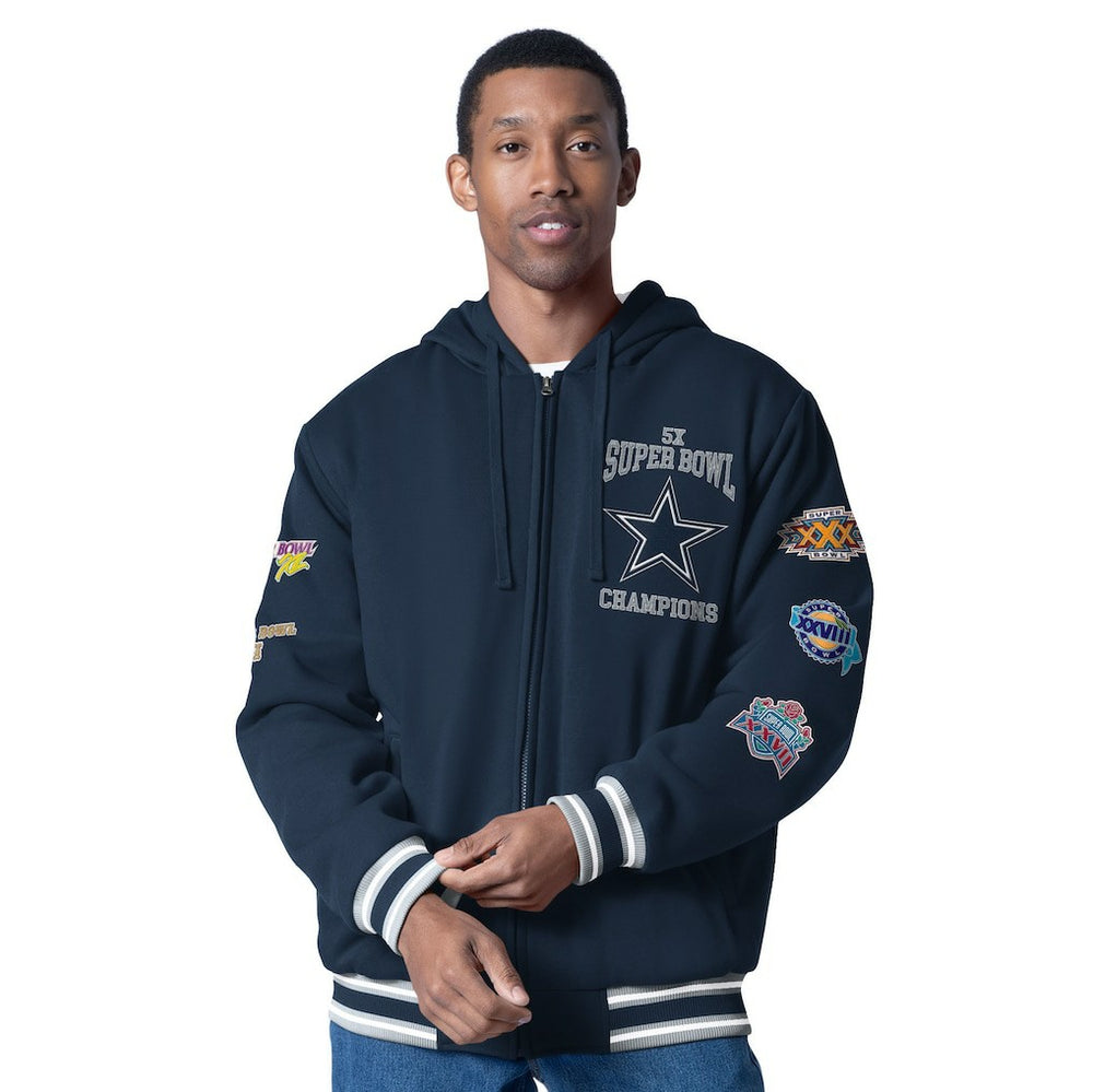 Dallas Cowboys G-III Sports by Carl Banks Power Forward Commemorative Full-Zip Hooded Jacket Navy | NFL