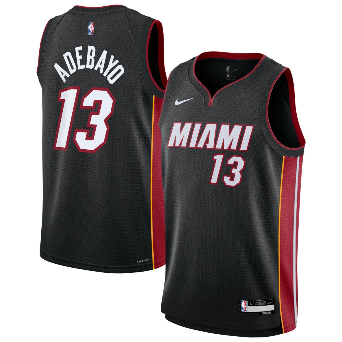 Bam Adebayo Miami Heat Youth Swingman Jersey Icon Edition Black - NBA