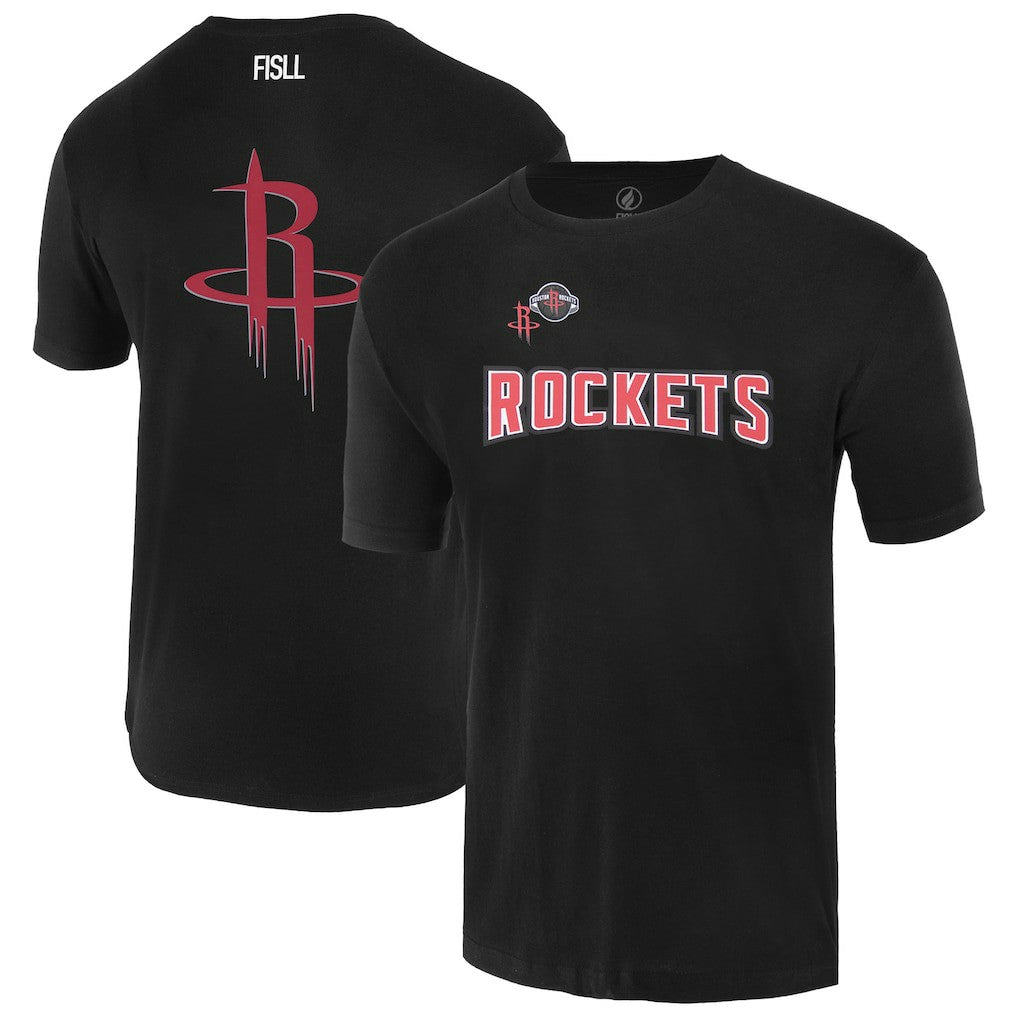 Houston Rockets FISLL Unisex Oversize Logo T-Shirt Black - NBA