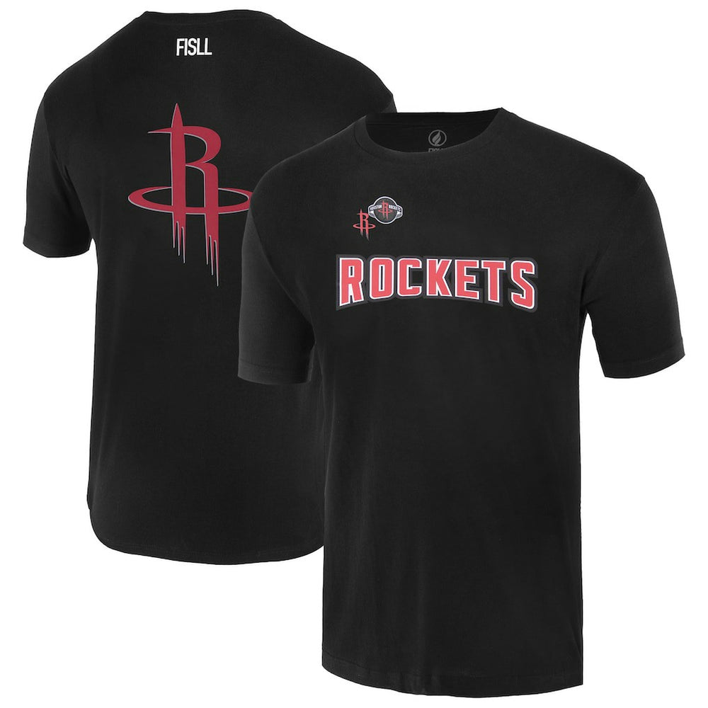 Houston Rockets FISLL Unisex Oversize Logo T-Shirt Black - NBA