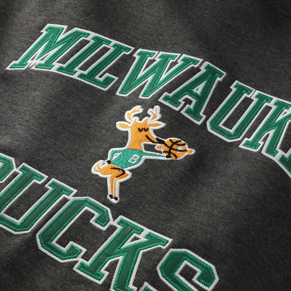 Milwaukee Bucks Hardwood Classics Big & Tall Crewneck Sweatshirt Heather Charcoal - NBA