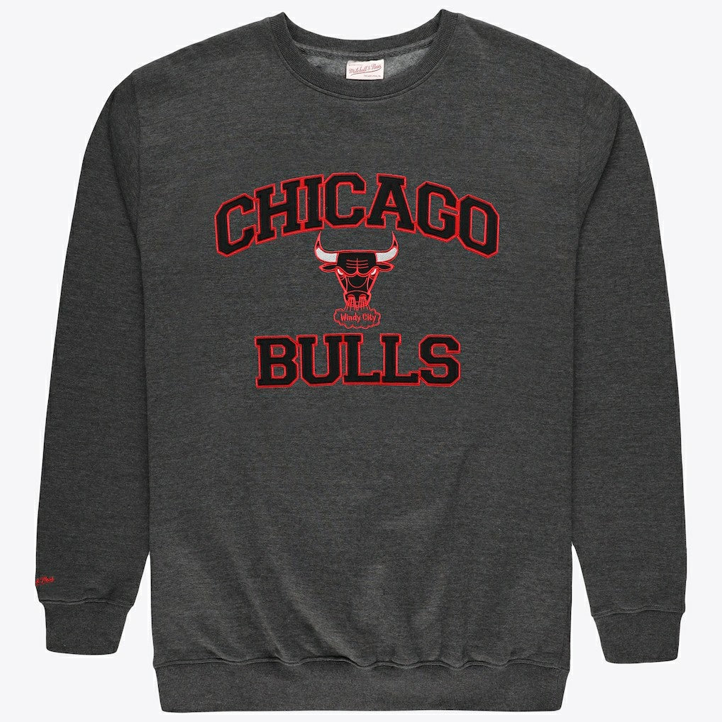 Chicago Bulls Hardwood Classics Big & Tall Crewneck Sweatshirt Heather Charcoal - NBA