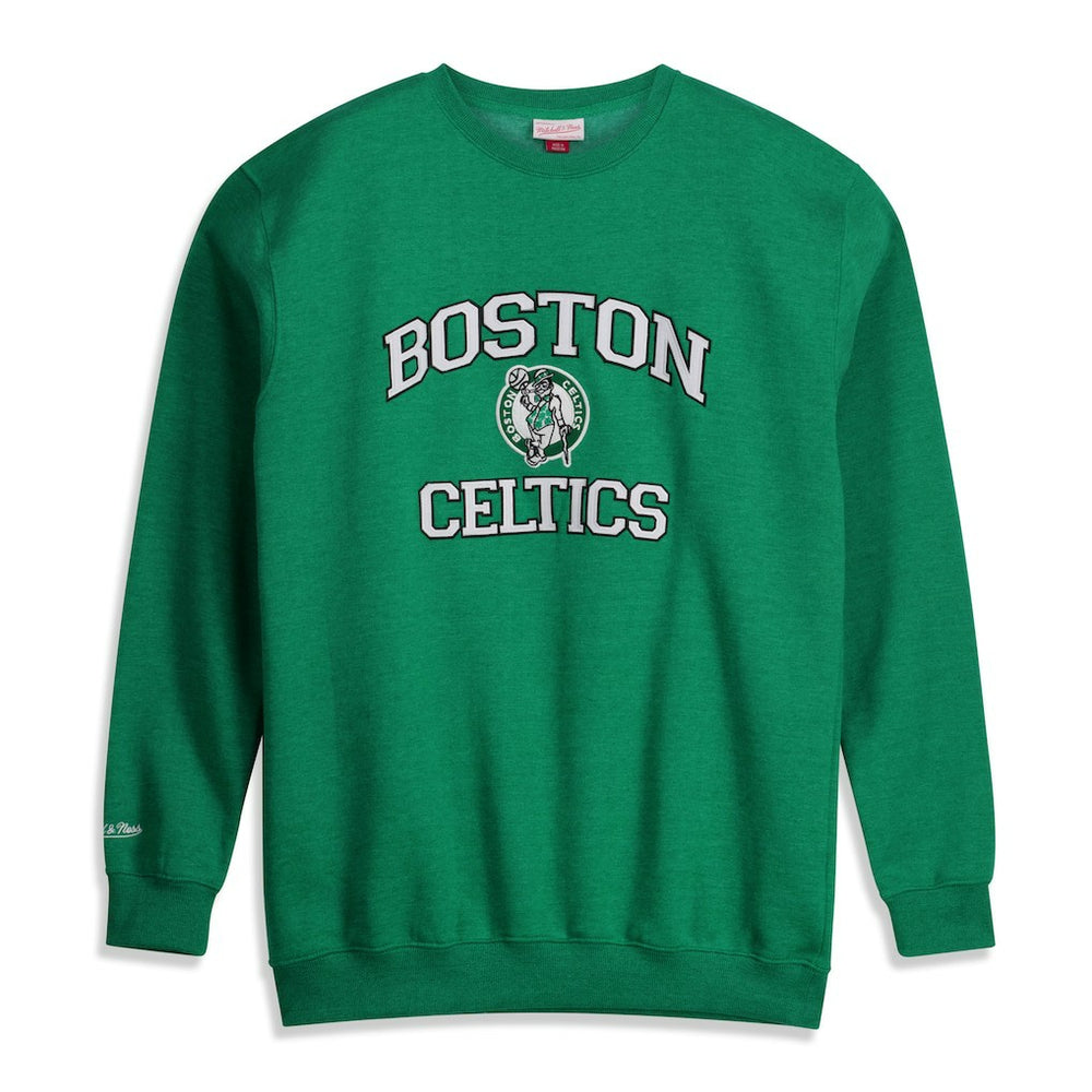 Boston Celtics Hardwood Classics Big & Tall Crewneck Sweatshirt Heather Kelly Green - NBA