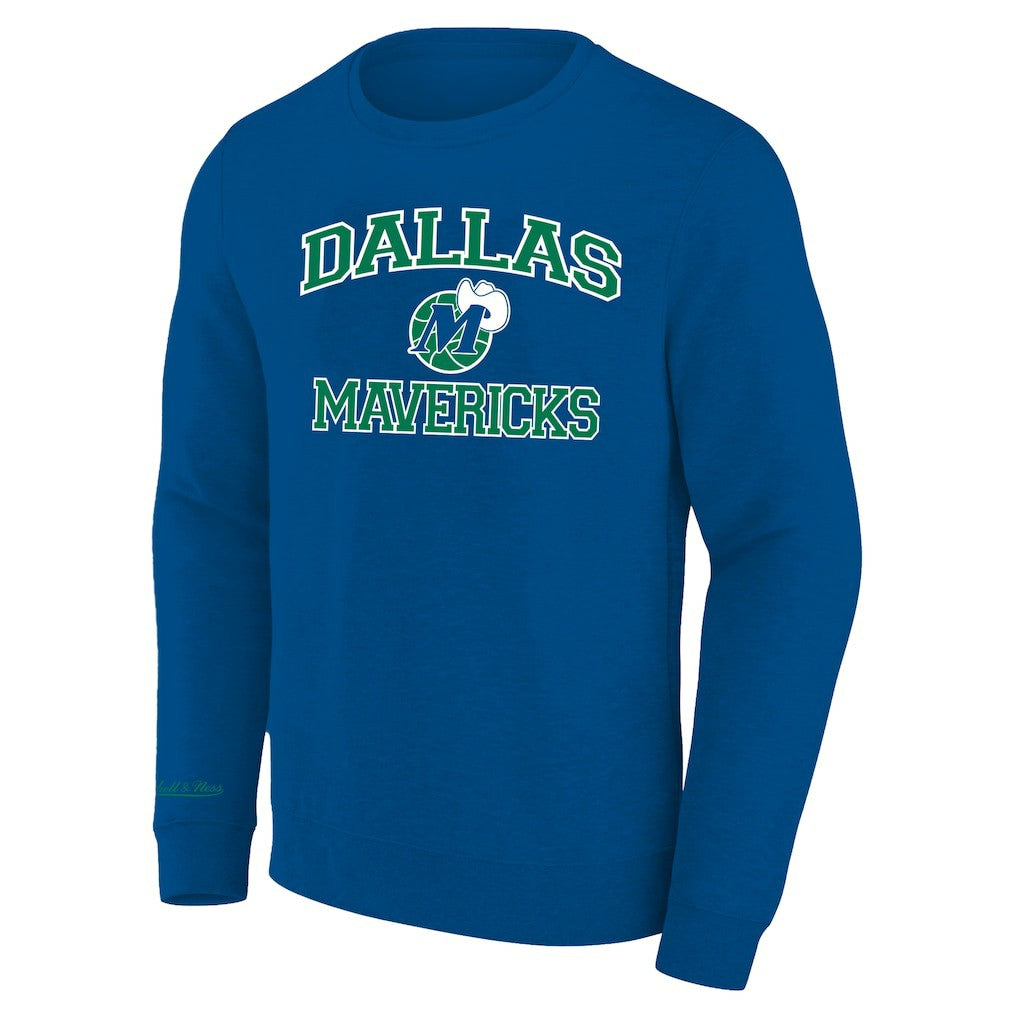Dallas Mavericks Hardwood Classics Big & Tall Crewneck Sweatshirt Heather Blue - NBA