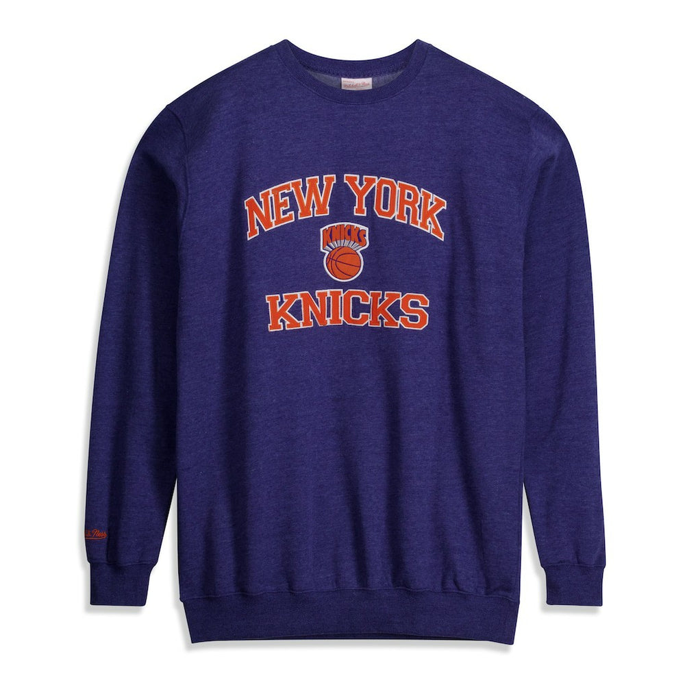 New York Knicks Hardwood Classics Big & Tall Crewneck Sweatshirt Heather Blue - NBA