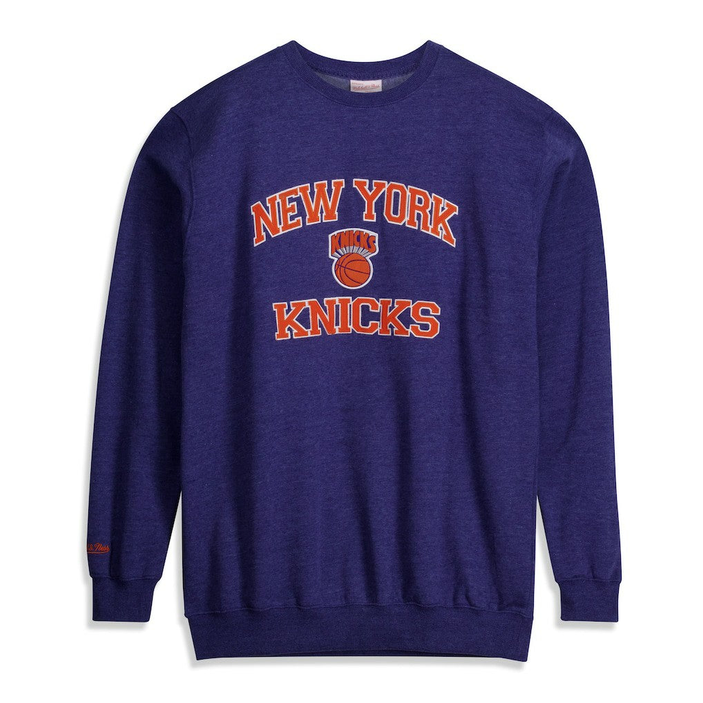New York Knicks Hardwood Classics Big & Tall Crewneck Sweatshirt Heather Blue - NBA