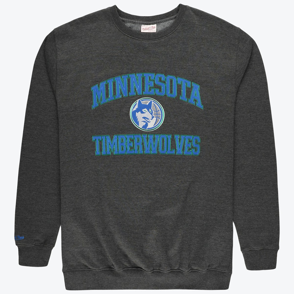 Minnesota Timberwolves Hardwood Classics Big & Tall Crewneck Sweatshirt Heather Charcoal - NBA