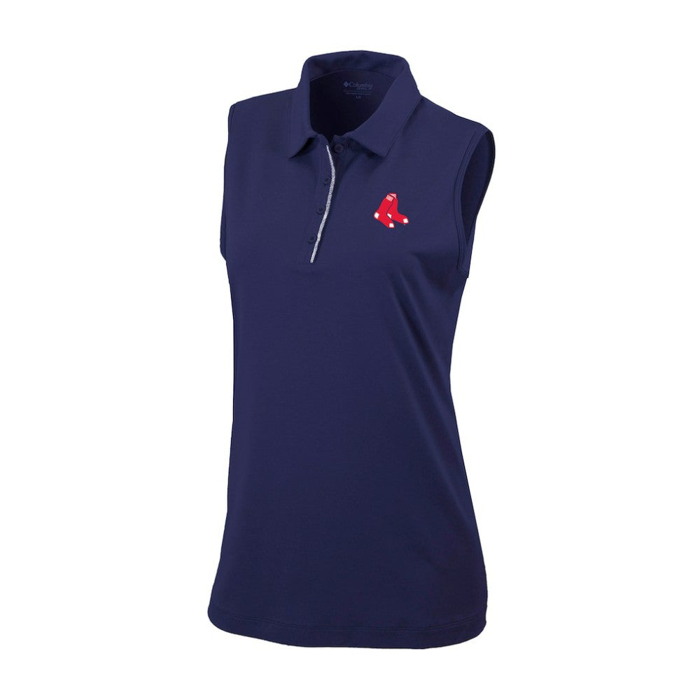 Boston Red Sox Columbia Women's Tend The Ball Sleeveless Polo - MLB