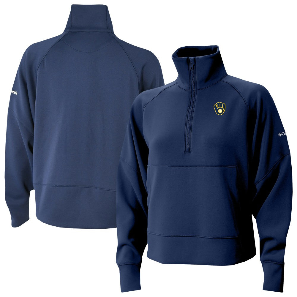 Milwaukee Brewers Columbia Women's Wickhams Hills Raglan Omni-Wick Quarter-Zip Pullover - MLB