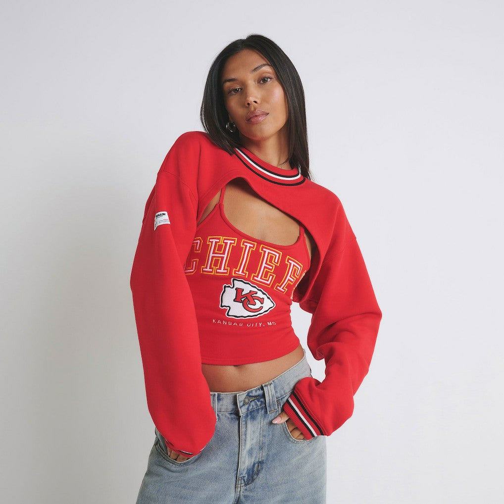 Kansas City Chiefs Off Season Women's Fleece Shrug Cami Red | NFL