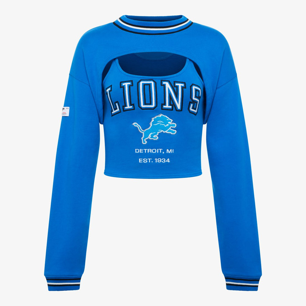Detroit Lions Off Season Women's Fleece Shrug Cami Blue | NFL