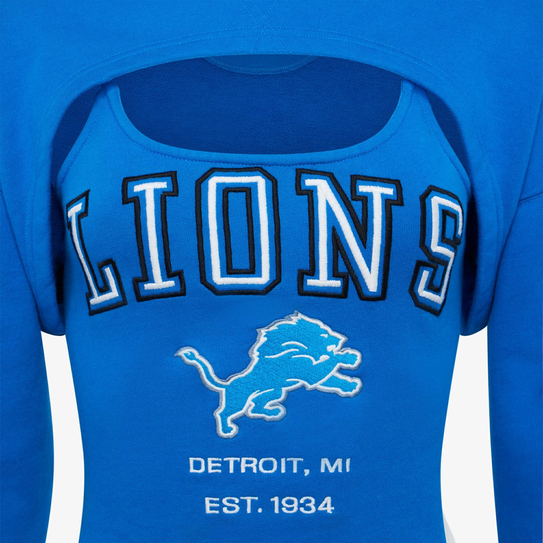 Detroit Lions Off Season Women's Fleece Shrug Cami Blue | NFL