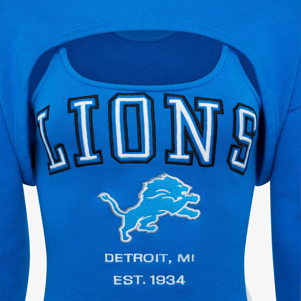 Detroit Lions Off Season Women's Fleece Shrug Cami Blue | NFL