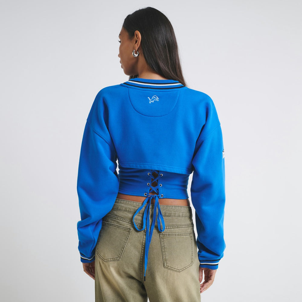 Detroit Lions Off Season Women's Fleece Shrug Cami Blue | NFL
