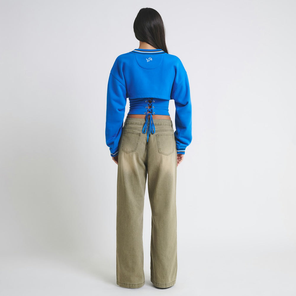 Detroit Lions Off Season Women's Fleece Shrug Cami Blue | NFL