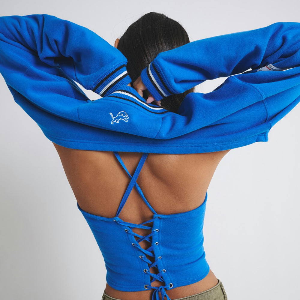 Detroit Lions Off Season Women's Fleece Shrug Cami Blue | NFL