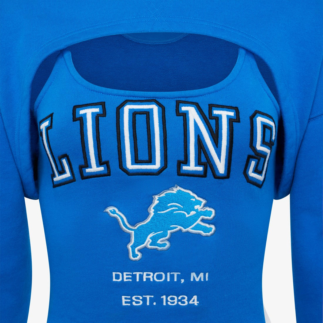Detroit Lions Off Season Women's Fleece Shrug Cami Blue | NFL