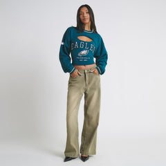 Philadelphia Eagles Off Season Women's Fleece Shrug Cami Midnight Green | NFL
