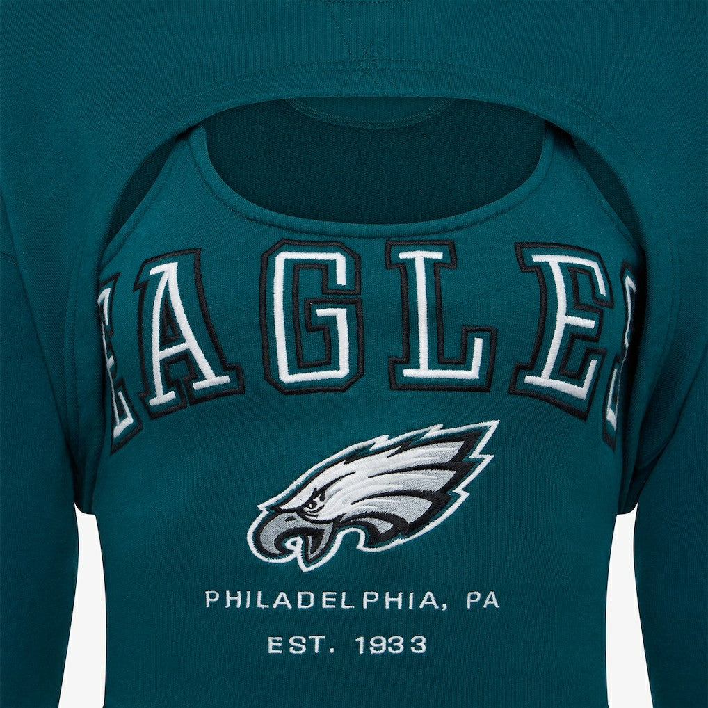 Philadelphia Eagles Off Season Women's Fleece Shrug Cami Midnight Green | NFL